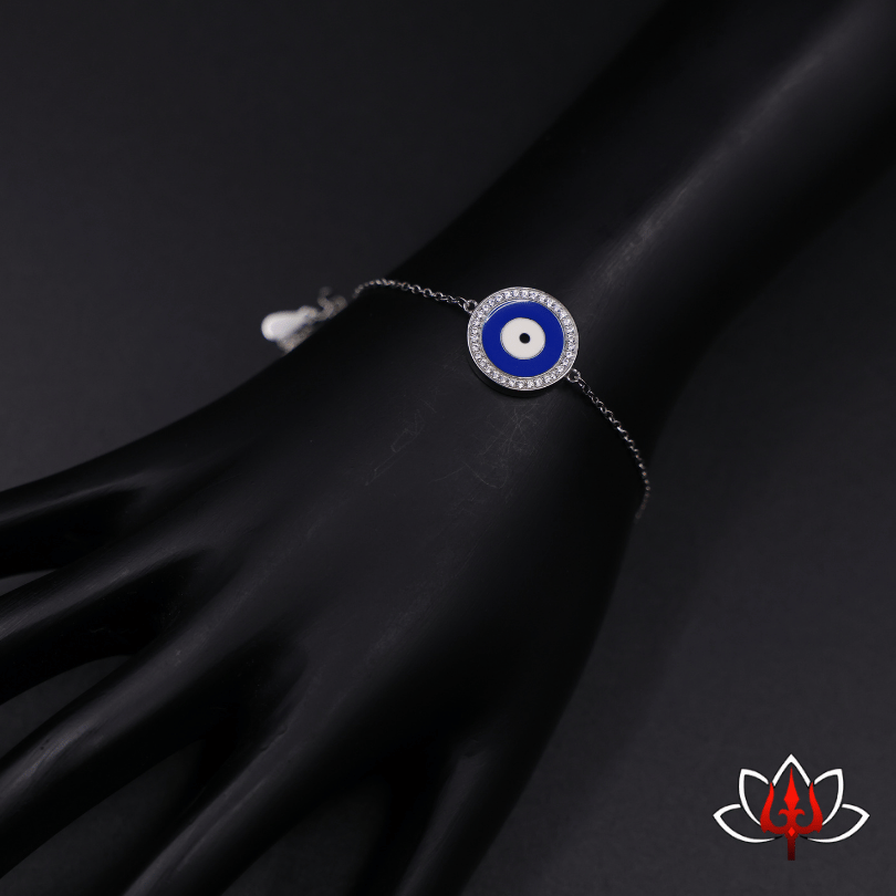 Dainty Silver nazar bracelet cum anklet