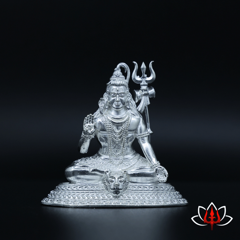 Exquisite Pure Silver Lord Shiva Idol – Symbol of Power & Serenity