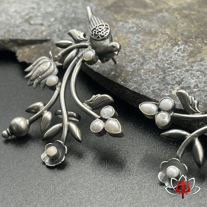 Nature-Inspired Silver Earrings