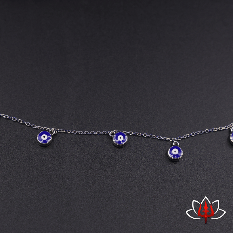 Dainty Silver nazar bracelet cum anklet