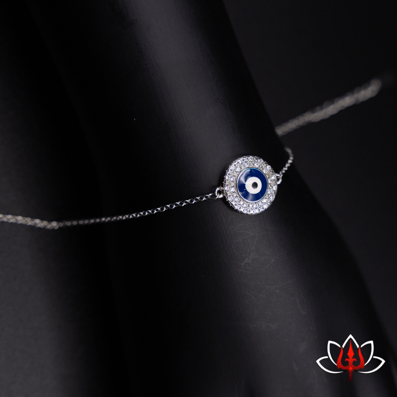 Dainty Silver nazar bracelet cum anklet