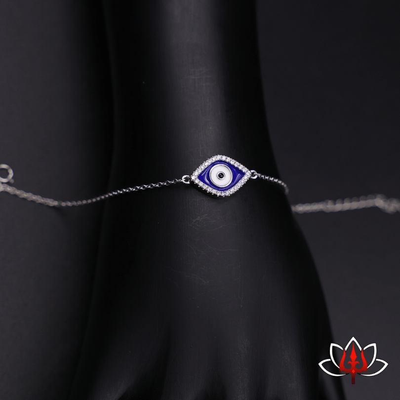 Dainty Silver nazar bracelet cum anklet