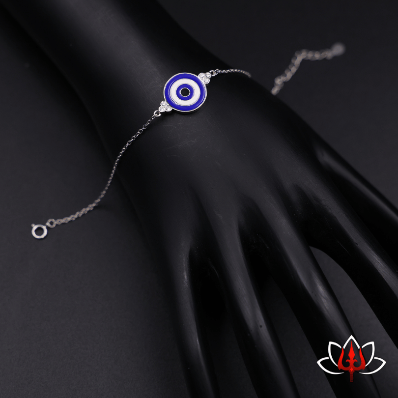 Dainty Silver nazar bracelet cum anklet