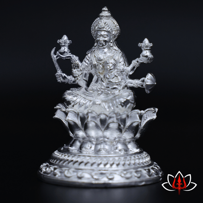 Exquisite Silver Goddess Lakshmi Idol – Symbol of Prosperity & Divine Blessings