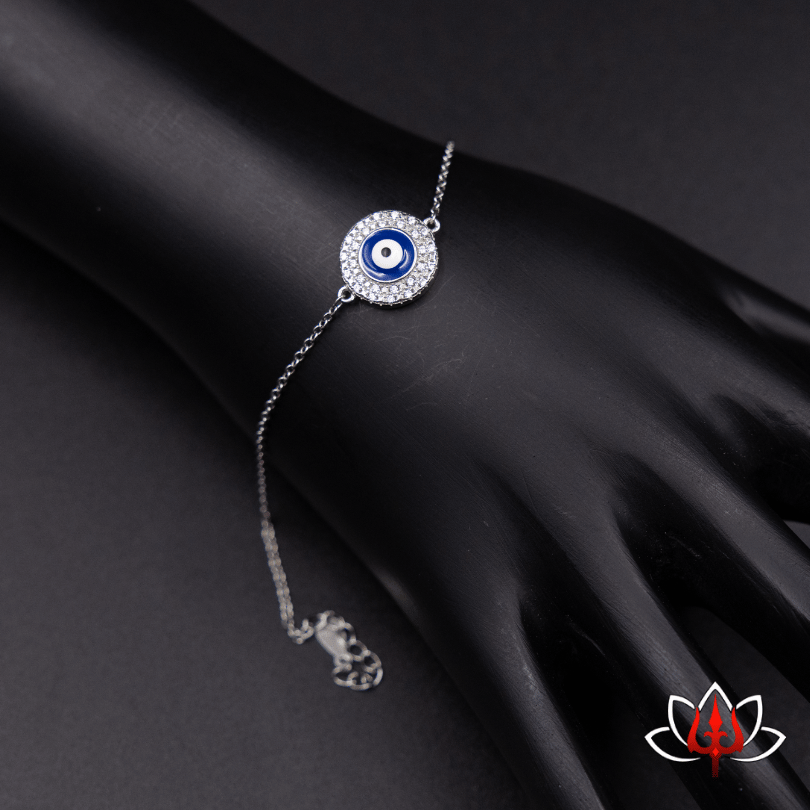 Dainty Silver nazar bracelet cum anklet