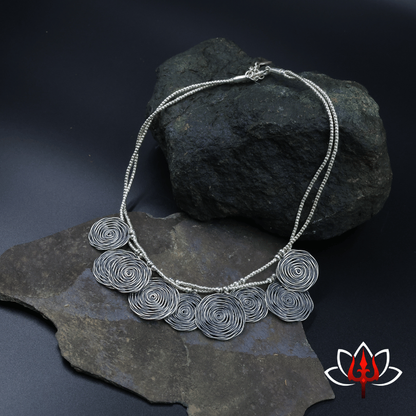Spiral Artistry Silver Necklace – Trishul Silvers
