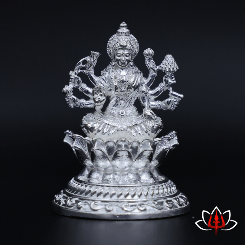 Exquisite Silver Goddess Lakshmi Idol – Symbol of Prosperity & Divine Blessings