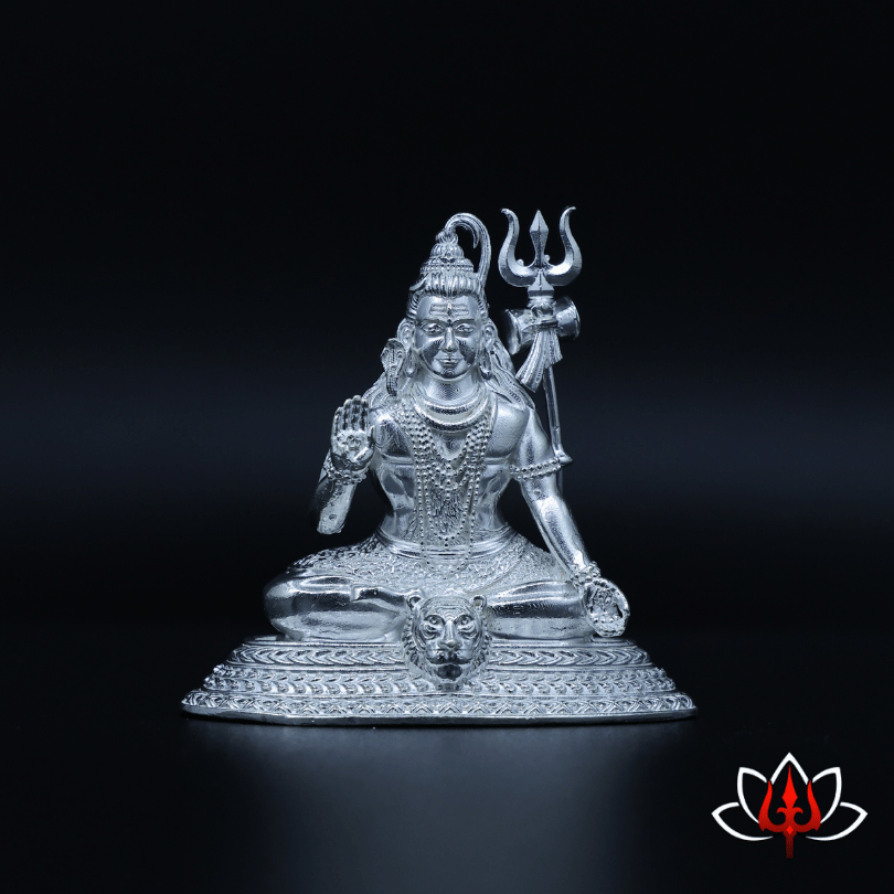 Exquisite Pure Silver Lord Shiva Idol – Symbol of Power & Serenity