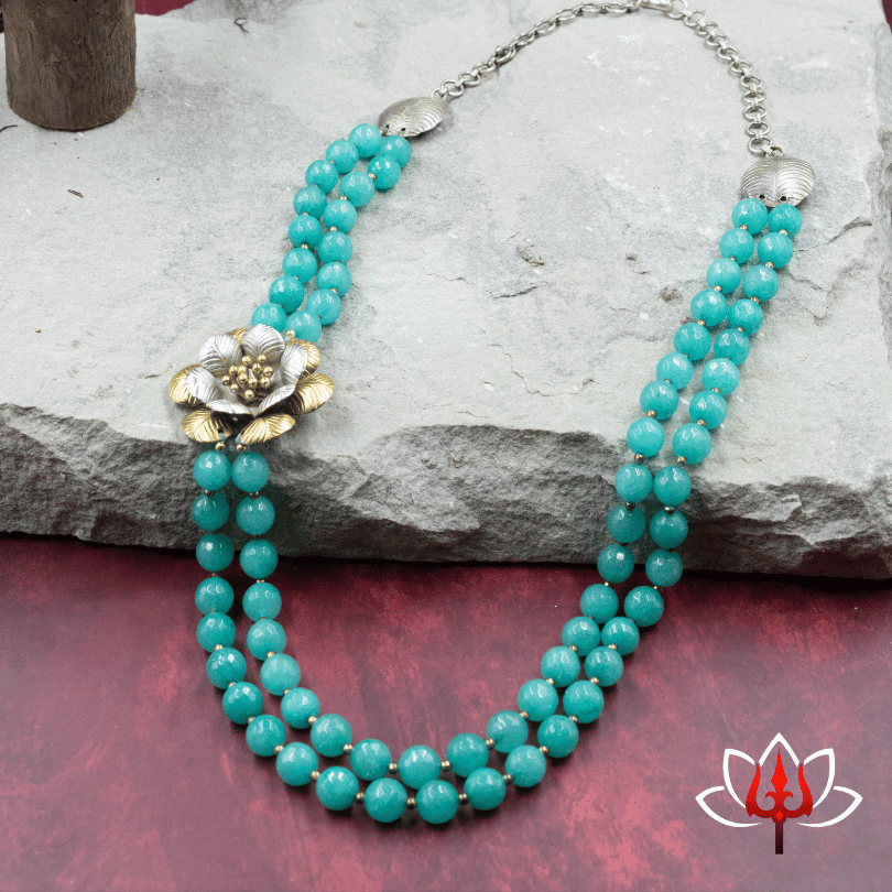 Exquisite Silver & Turquoise Beaded Necklace