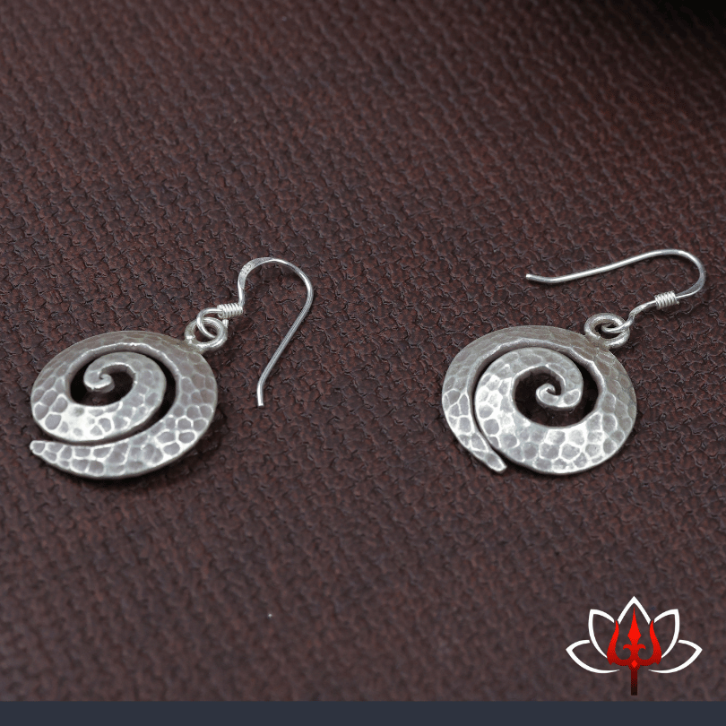 Swirl Pattern Sterling Silver Dangle Earrings
