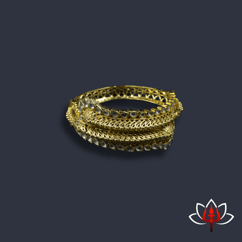 Silver Kundan Bangle