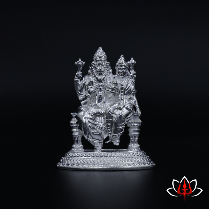 Divine Silver Lakshmi Narasimha Idol – A Symbol of Protection & Prosperity