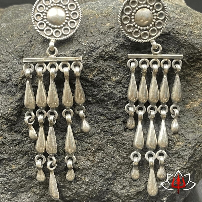 Handcrafted Vintage Chandelier Silver Earrings
