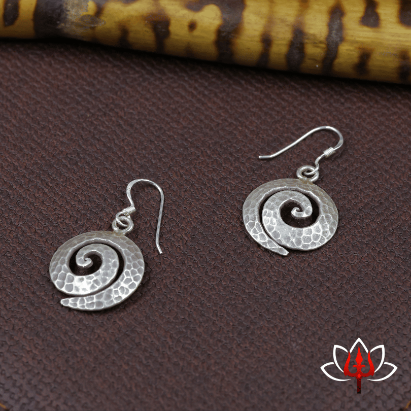 Swirl Pattern Sterling Silver Dangle Earrings