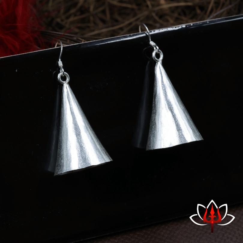 Sleek Cone-Shaped Sterling Silver Earrings