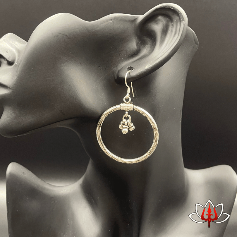 Elegant Hoop Dangler Silver Earrings
