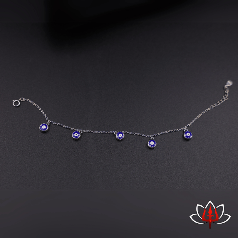 Dainty Silver nazar bracelet cum anklet