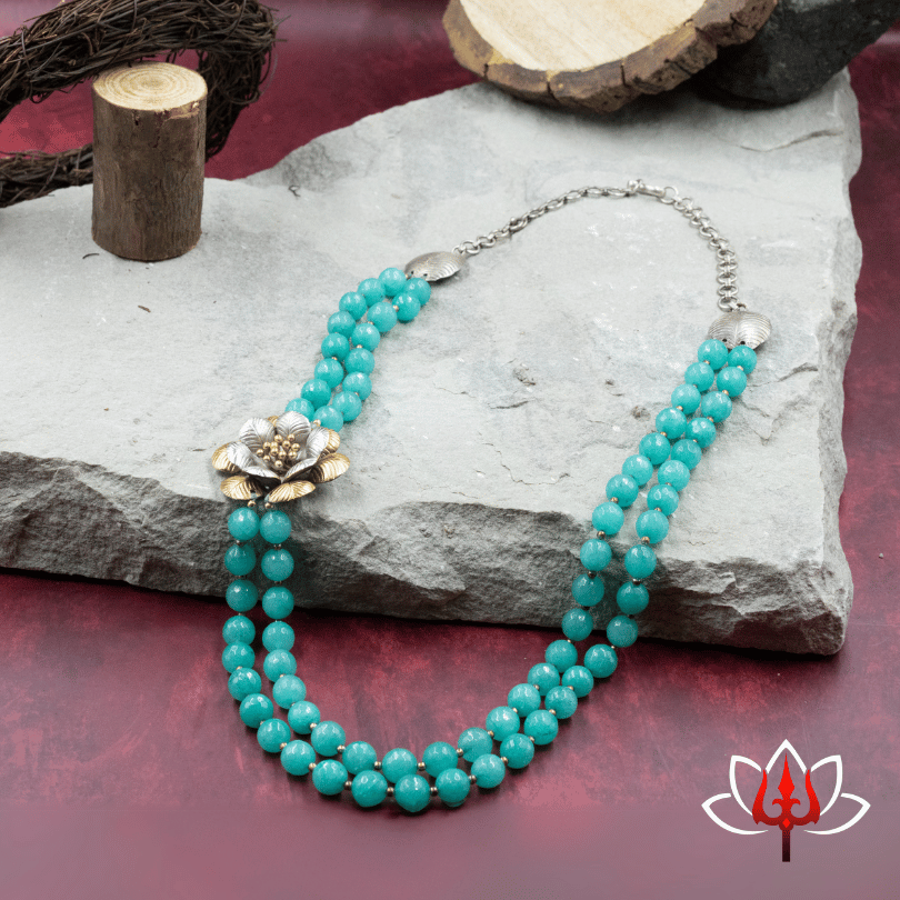 Exquisite Silver & Turquoise Beaded Necklace
